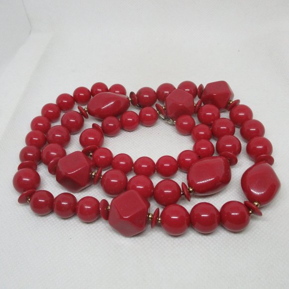Vtg Celluloid Beaded Necklace With Gold Tone Metal Spacer Beads Heavy In Weight - Picture 1 of 9